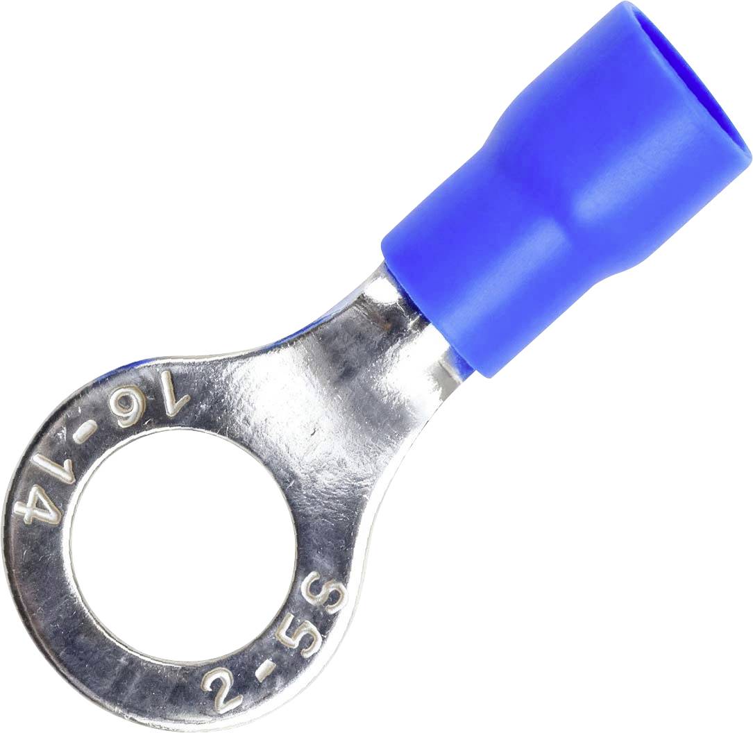 TRU COMPONENTS 1572136 Ringkabelsko Tvärsnitt (max.)=2.50 mm² Hål-Ø=5.2 mm Delisolerad Blå 100 st