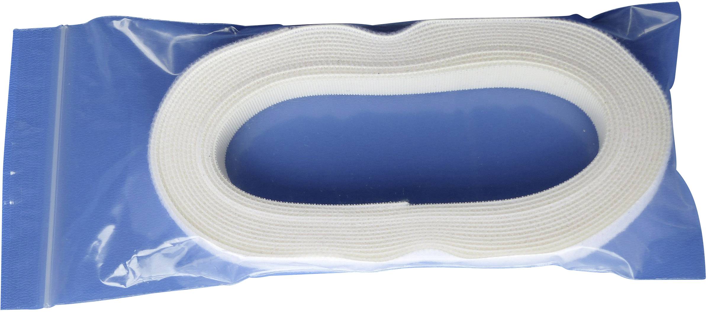 TRU COMPONENTS 697-010-Bag Kardborreband för paketering Statisk del och fleecedel (L x B) 5000 mm x 20 mm Vit 5 m