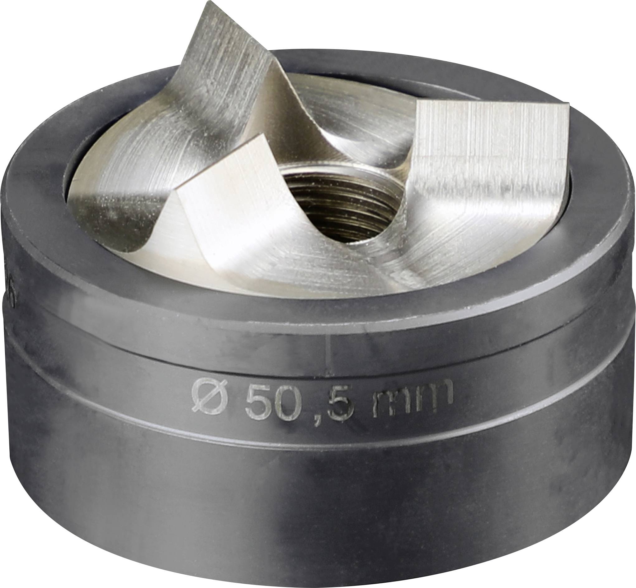 En metallisk frässkär med inskriften 'Ø 50,5 mm', används för skärning eller formning av material inom tillverkning.