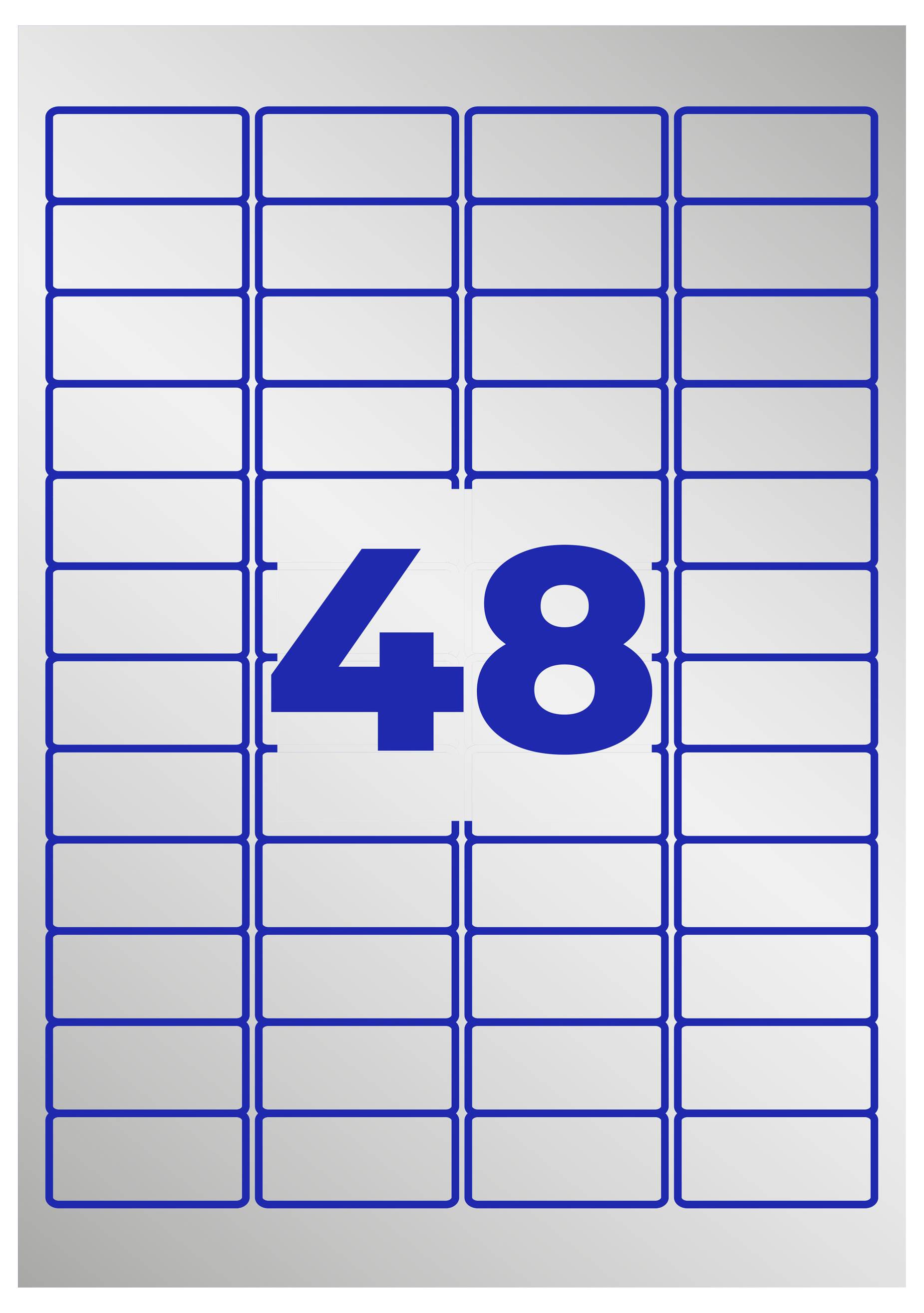 Rutnät av blå rutor med siffran "48" i mitten.
