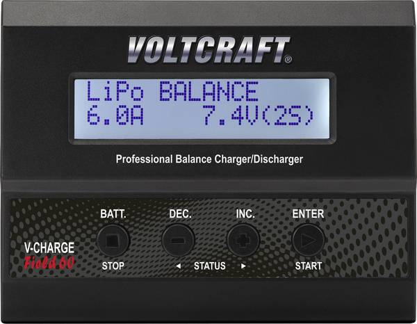 VOLTCRAFT V-Charge 60 DC Multifunktionsladdare 12 V 6 A LiPo, LiIon, LiFePO, LiHV, NiCd, NiMH, Bly