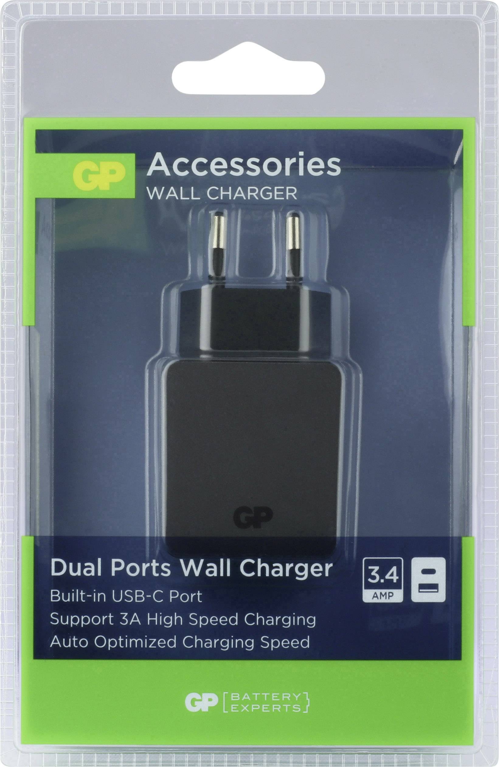 GP Batteries WA51 150GPWA51C1 USB laddare Vägguttag Utgångsström max. 5400 mA 2 x USB, USB C hona GP Batteries WA51 150GPWA51C1 USB laddare Vägguttag Utgångsström max. 5400 mA 2 x USB, USB C hona