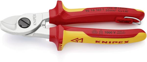 Knipex  95 16 165 T Kabelavbitare  Lämplig för Aluminium- och kopparkablar, enkel- och flertrådig 15 mm  50 mm²
