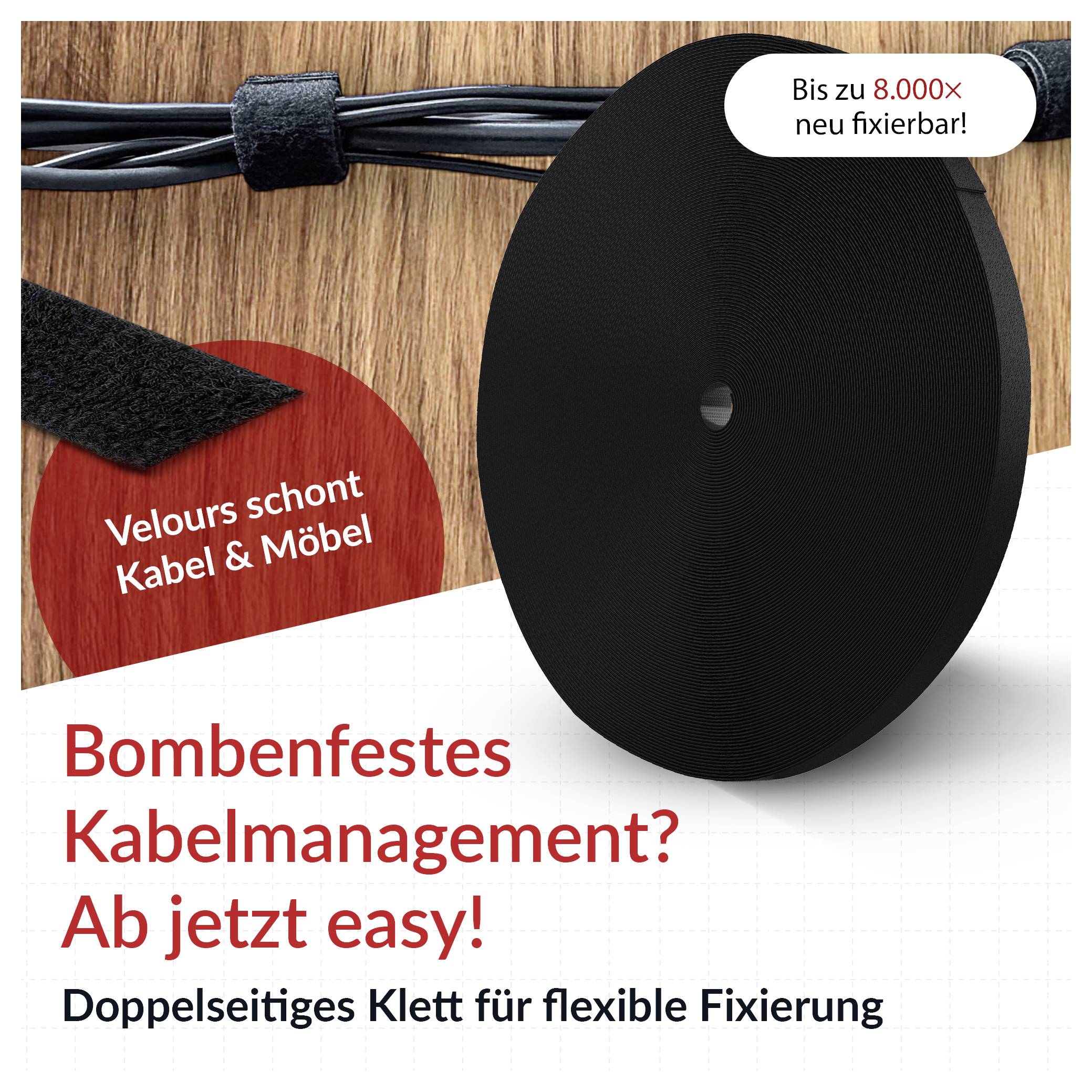 Label the Cable PRO 1210 19 tum Kardborreband Svart-3