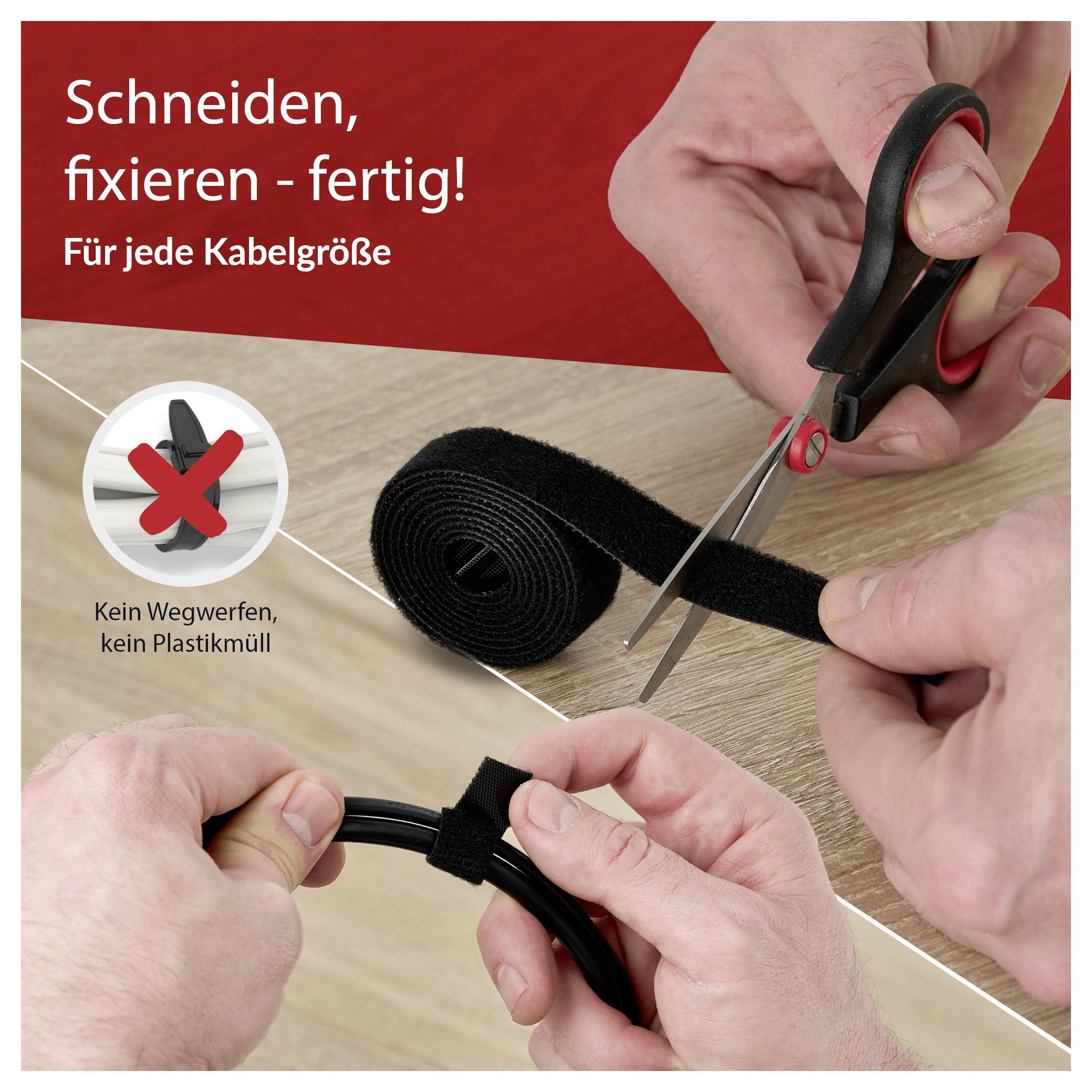 Label the Cable PRO 1210 19 tum Kardborreband Svart-5