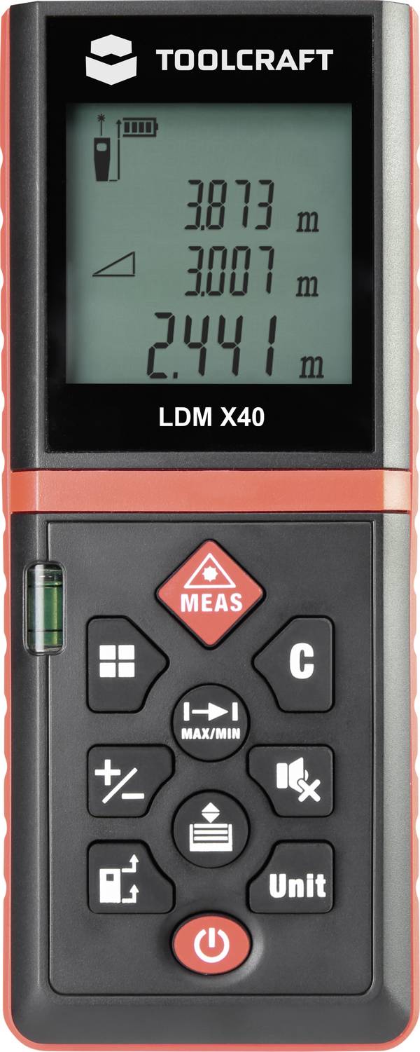 TOOLCRAFT LDM X40 Laseravståndsmätare  Kalibrerad (ISO)  40 m