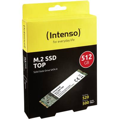 Intenso Interne SSDs: Top M.2-SSD-Festplatte (2280) mit 512 GB, SATA III,  bis 520 MB/s (Interne SSD Festplatten M2)