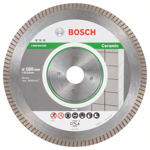 Bosch Accessories 2608603596 Best for Ceramic Extra-Clean Turbo Diamantkapskiva Diameter 180 mm Borrdiameter 22.23 mm 1 st
