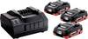 Metabo 685132000 Basic-Set 3 x LiHD 4.0 Ah Verktygsbatteri och laddare 4.0 Ah LiHD