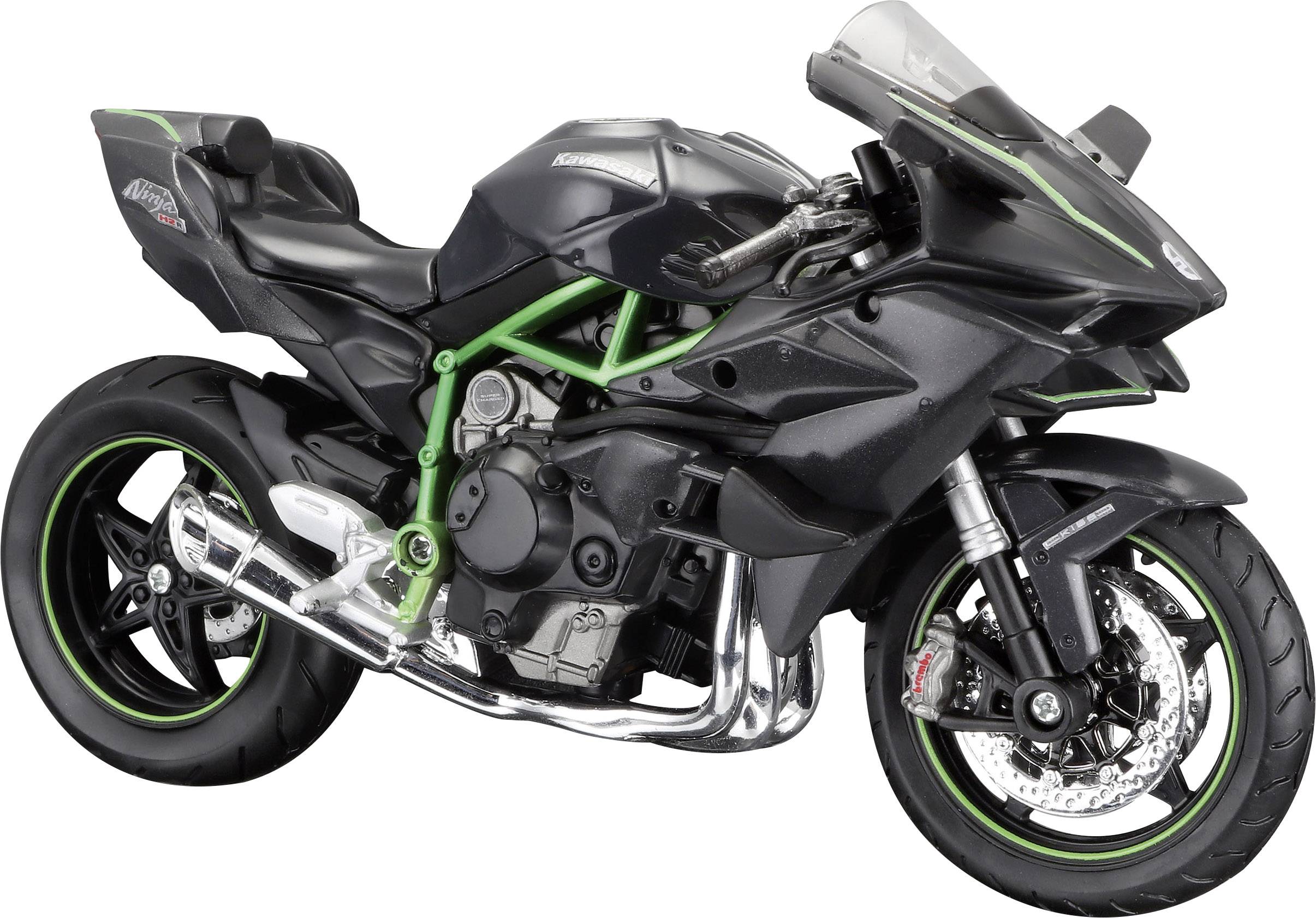 Svart sportmotorcykel med gröna accenter, kraftfull motor, slank design, lämplig för höga hastigheter och sportig körning.