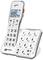 Fast telefon med stora knappar och digitalt display, visar numret '03306875999'. Innehåller volymreglering och direktvalsknappar.