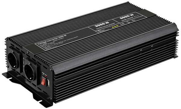 Goobay Växelriktare SPW DC/AC 12V/230V (3000W) USB Kfz 3000 W 12 V - 230 V