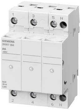 Siemens  3NW7334  3NW7334  Hållare för säkringscylinder  med statusdisplay    20 A  400 V/AC  1 st  Piece