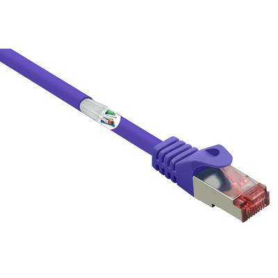 Renkforce RF-4724924 RJ45 Nätverk Anslutningskabel CAT 6 S/FTP 5.00 m Violett med låsskydd, guldpläterad kontakt, Flamsk