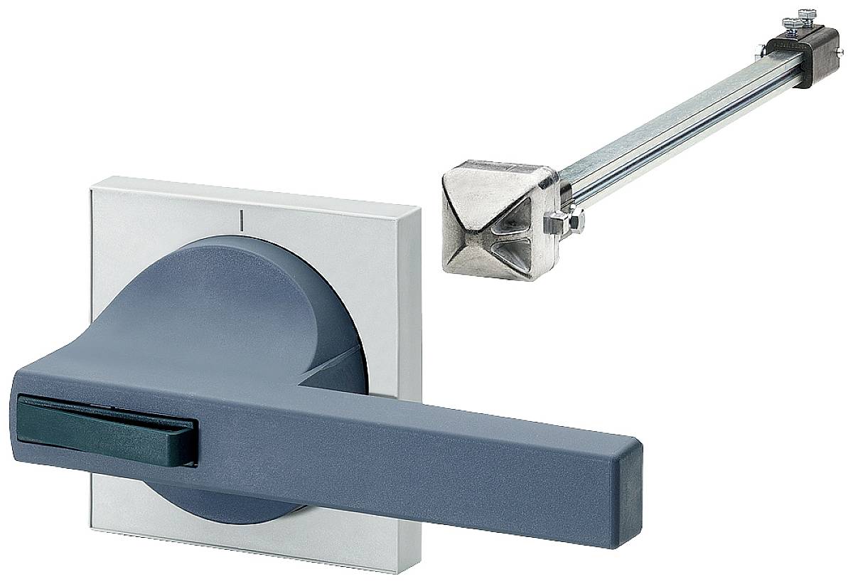 Dörrhandtag med rektangulär skylt, bredvid ett monterat förlängningsparti med metallhållare, typiskt för skjutdörrar.