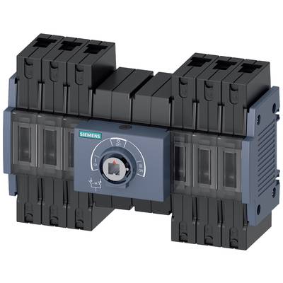 En elektrisk omkopplare från Siemens med flera lägen och en central vridreglage, omgiven av svarta moduler.
