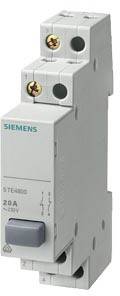 En grå Siemens-effektbrytare med två kopparskruvar överst, märkt '20A' och 'STEA90D' på framsidan.
