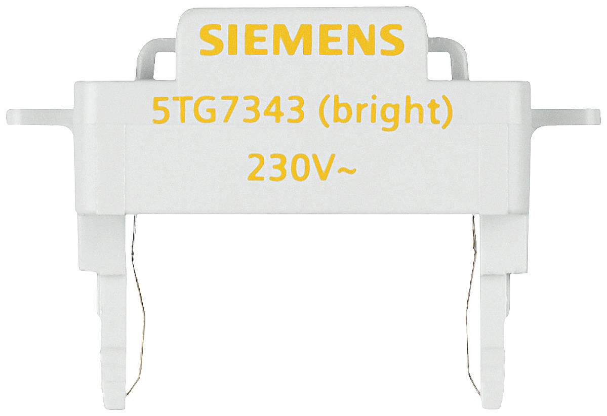 En vit Siemens-insats med påskriften '5TG7343 (bright) 230V~', lämplig för elektriska tillämpningar.