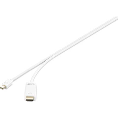 Ett vitt HDMI-kabel med mini DisplayPort-anslutning.