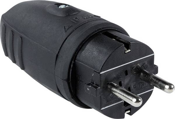 AS Schwabe 60410 Stickpropp Gummi  230 V Svart IP44