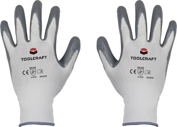 TOOLCRAFT TO-5621508 Polyamid, Nitril Arbetshandske Storlek (handskar): 11 EN 388 CAT II 1 par