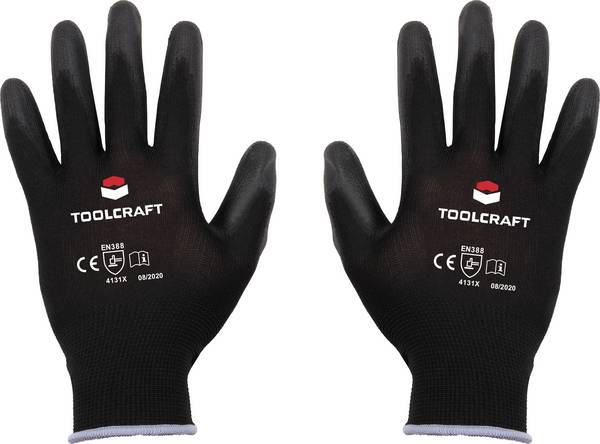 TOOLCRAFT TO-5621478 Nylon, Polyuretan Arbetshandske Storlek (handskar): 7 EN 388 CAT II 1 par