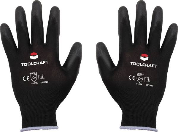 TOOLCRAFT TO-5621550 Polyester, Polyuretan Arbetshandske Storlek (handskar): 10 EN 388 CAT II 1 par
