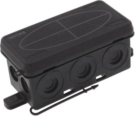 Wiska KA 006/5 BK Avgreningsbox (L x B x H) 86 x 44 x 41 mm Svart (RAL 9005) IP55 1 st