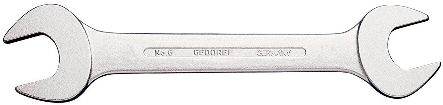 En silver skiftnyckeln, märkt med 'Nr. 6 GEDORE GERMANY', ligger framför en vit bakgrund.