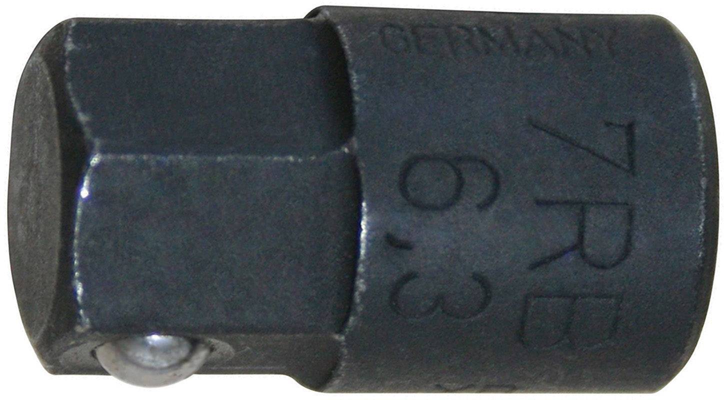 Metalladapter märkt med 'Germany' och '7RB 6.3'. Svarvat design, sannolikt en del av ett verktyg eller en maskinanslutning.
