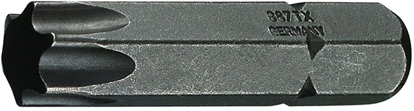 Metallisk bits-topp med inskriptionen '887 TX GERMANY', Torx-profil, lämplig för skruvarbeten.