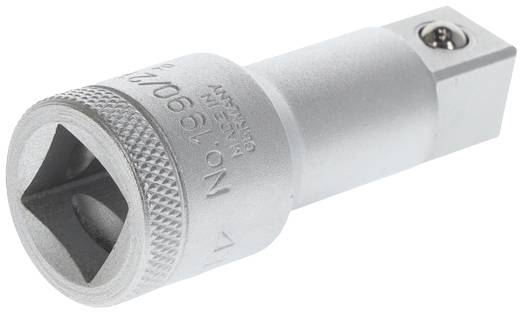 En silvermetallisk påstickningsadapter för nycklar, med kvadratiskt fäste och räfflad ände för bättre grepp.
