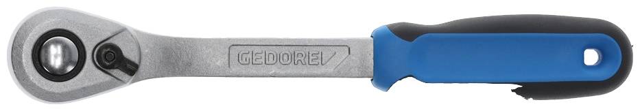 Skiftnyckel med blå-svart handtag från GEDORE mot vit bakgrund. Verktyg i profilvy.