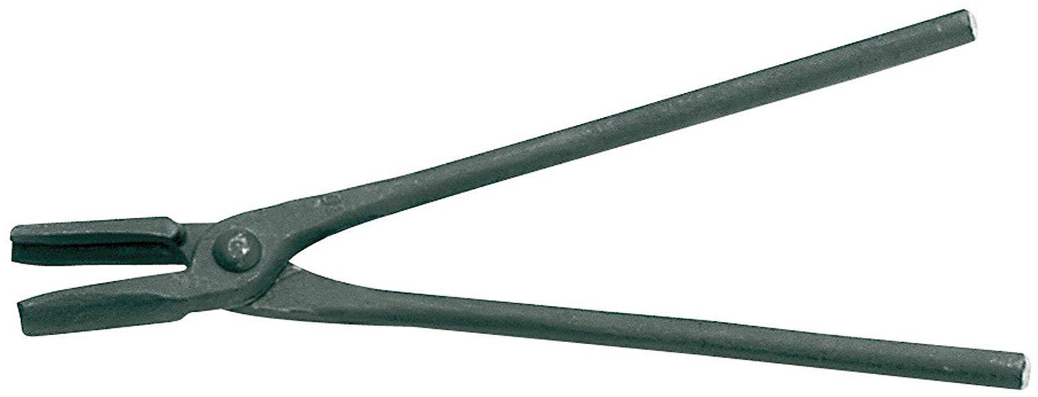 En svart tång med lång skaft och platta käftar, som används för att greppa och hålla föremål.