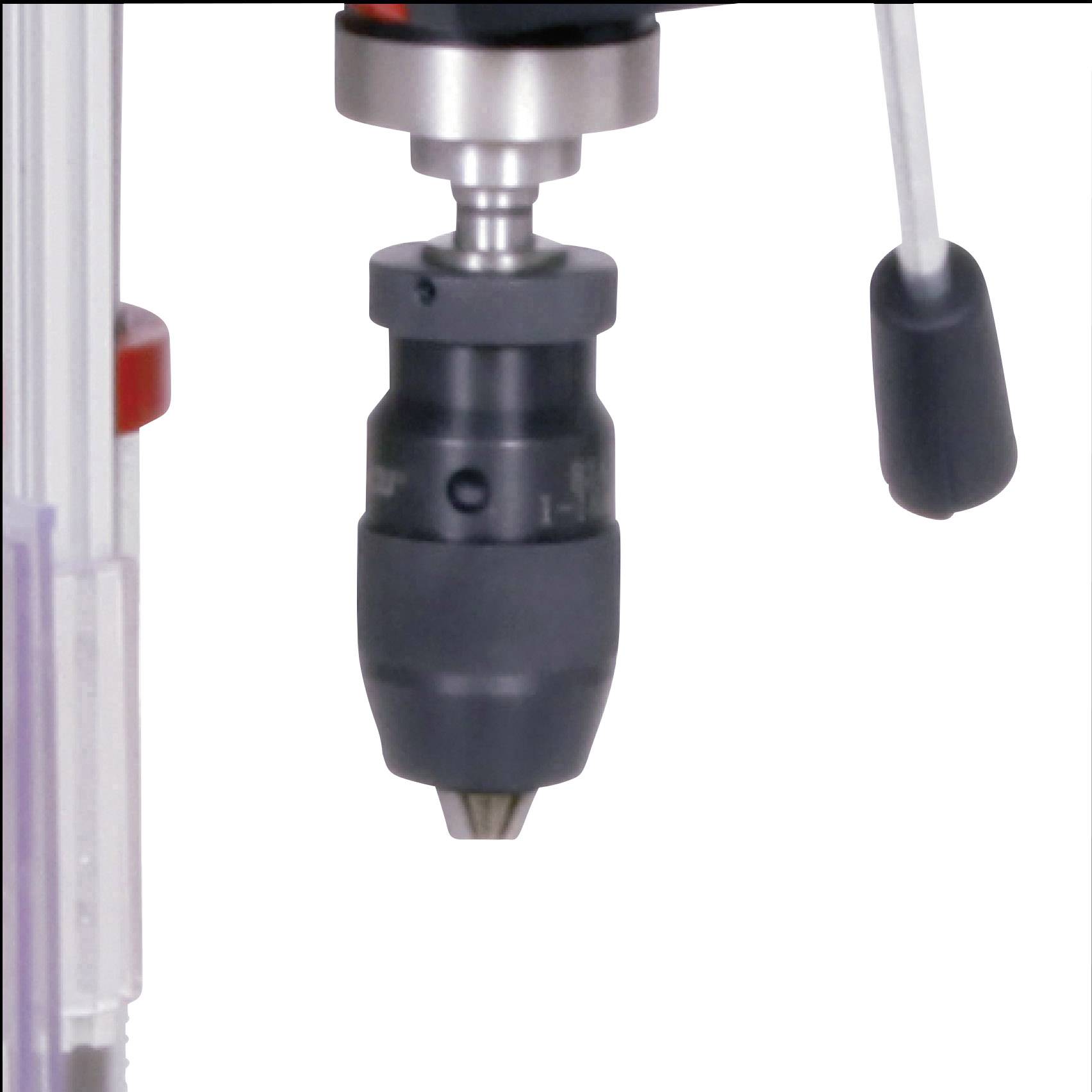 En borr med metallborrhuvud, redo att användas i en industriell miljö.