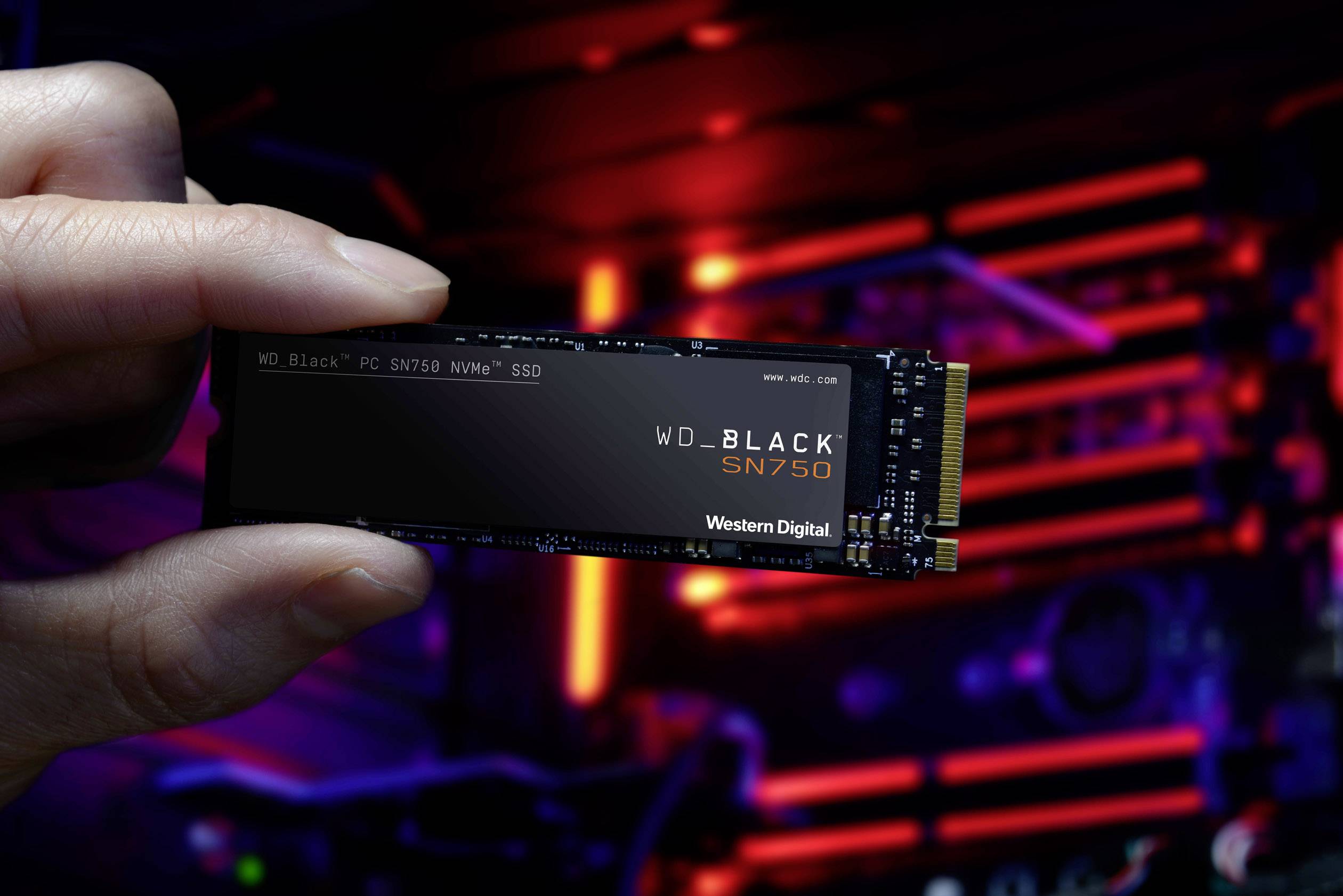 WD Black™ SN750 1 TB Intern NVMe/PCIe M.2 SSD M.2NVMe PCLe 3.0 x4 Box WDBRPG0010BNC-WRSN-1