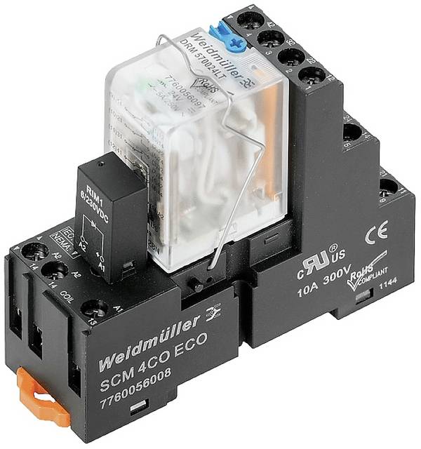Weidmüller DRMKIT 220VDC 2CO LD/PB Koppar-relä 220 V/DC 10 A 2 switch 10 st