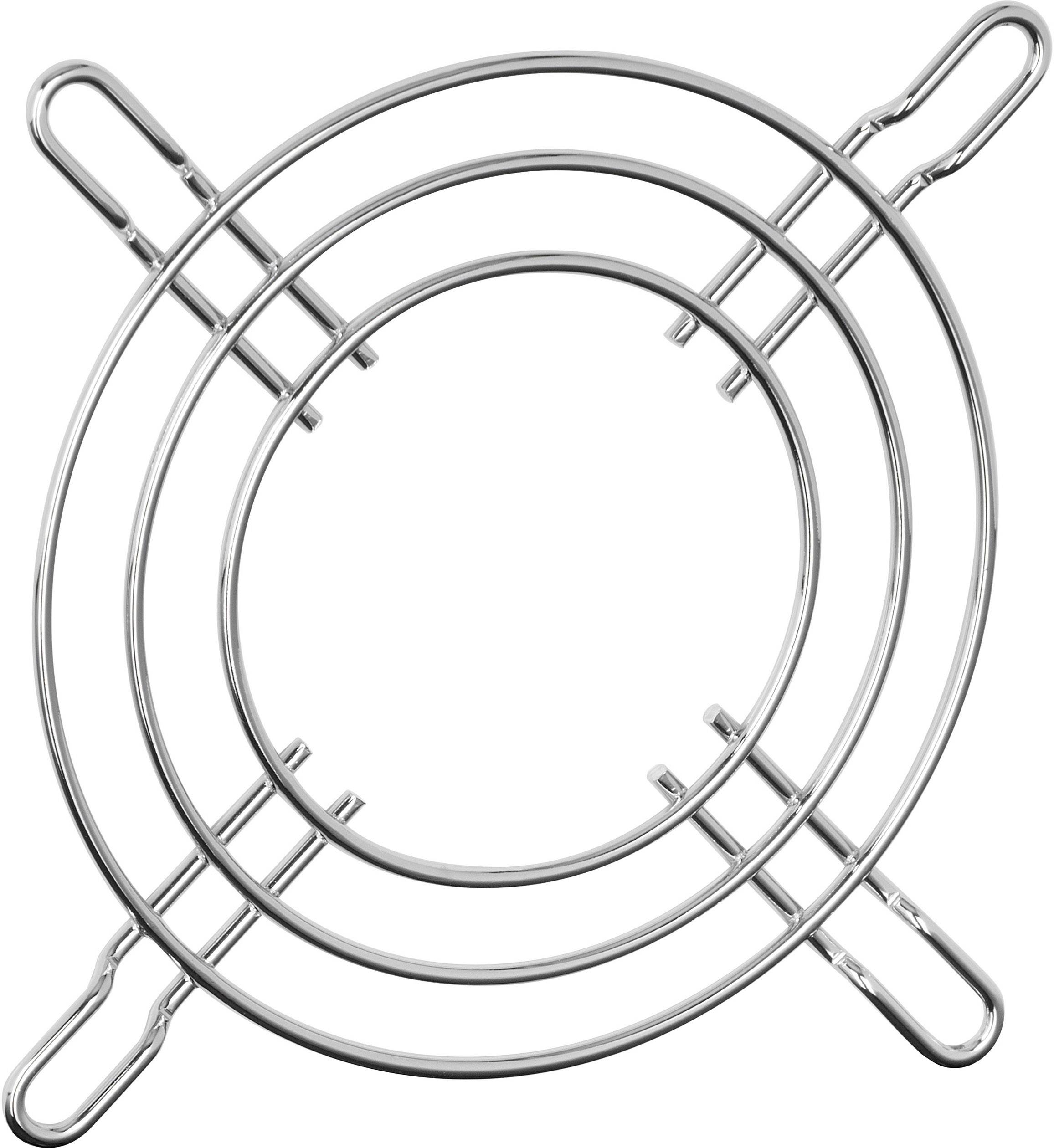En rund, metallisk grytundersättare med tre koncentriska ringar och fyra utskjutande fötter, på en vit bakgrund.