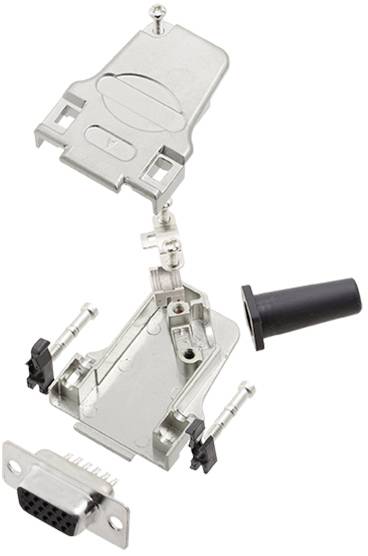 TRU COMPONENTS TCD45ZF09HDS15K 7709540 D-Sub honkontakt set 45 ° Antal poler: 15 Lödhona 1 st