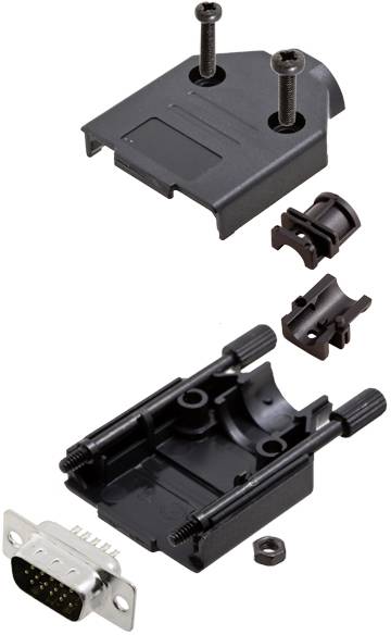 TRU COMPONENTS TCDTPKP09HDP15K 7709052 D-Sub stiftlist set 180 ° Antal poler: 15 Lödhona 1 st