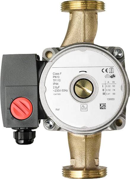 Metallvärmeledningspump med elektroniska styrmekanismer och kopparanslutningar, konstruerad för energieffektiv vattencirkulation.