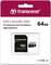 Transcend UHS-I microSD 350V, 64GB minneskort, lämplig för dashkameror och övervakning, hög hållfasthet.