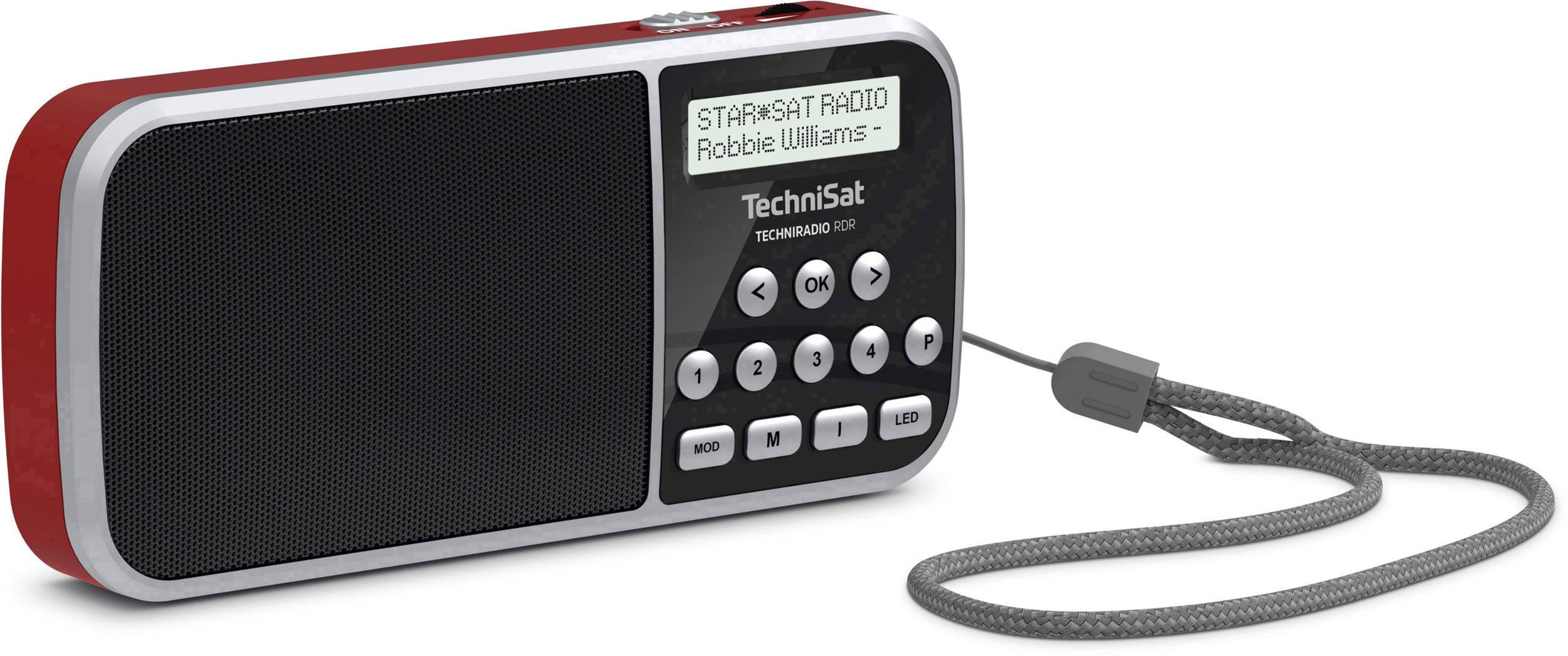 Fickradio TechniSat Techniradio RDR DAB+, FM Ficklampa Svart, Röd
