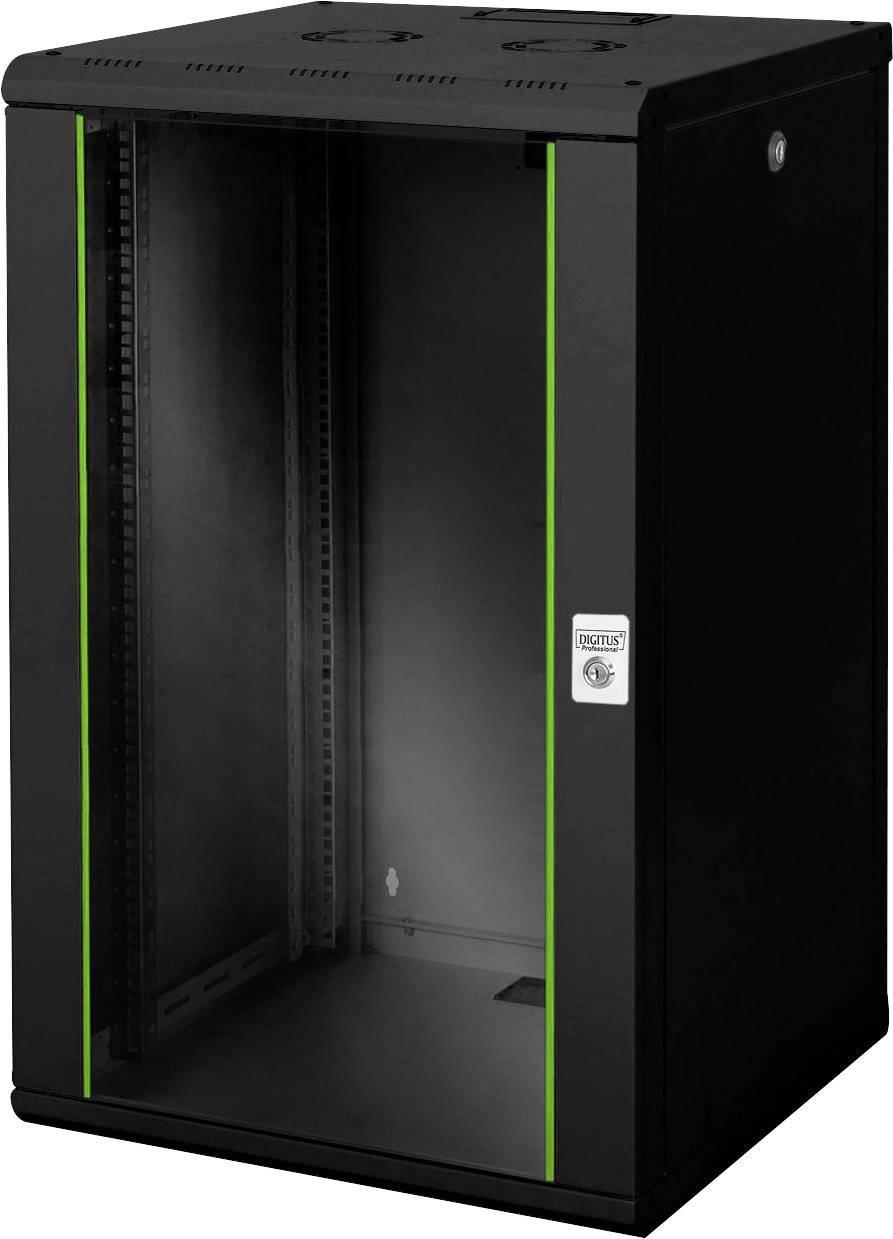 Digitus DN-19 20U-6/6-SW 19" väggskåp (B x H x D) 600 x 998 x 600 mm 20 U Svart, Svart (RAL 9005)