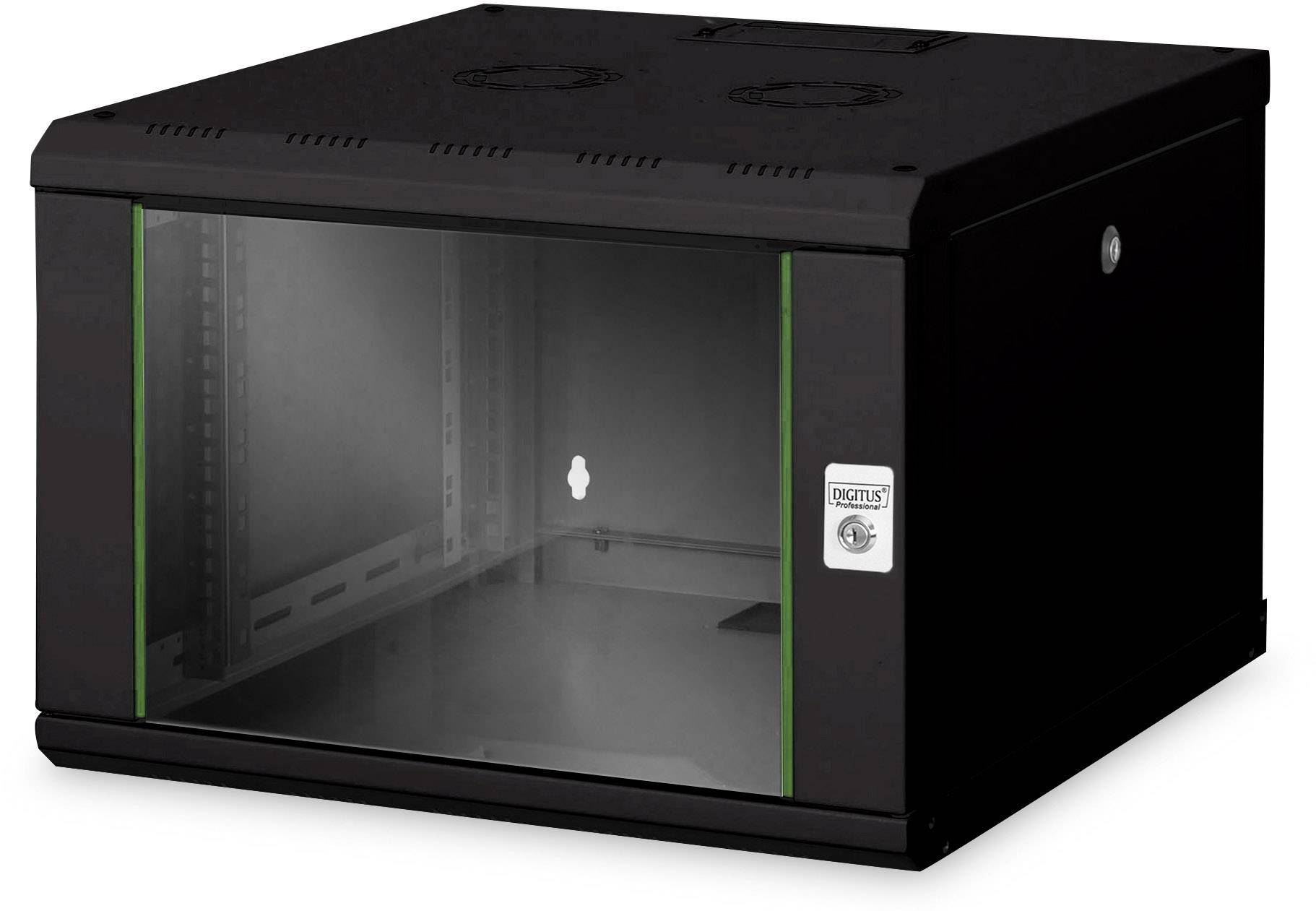 Digitus DN-19 07U-6/6-SW 19" väggskåp (B x H x D) 600 x 420 x 600 mm 7 U Svart, Svart (RAL 9005)