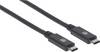 Manhattan USB-kabel USB 3.2 Gen1 USB-C®-kontakt, USB-C®-kontakt 1.00 m Svart Tillämplig kontakt på båda sidor 355223