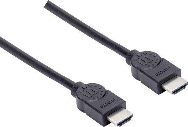 Manhattan HDMI Anslutningskabel HDMI-A-kontakt, HDMI-A-kontakt 1.50 m Svart 355308 4K UHD HDMI-kabel