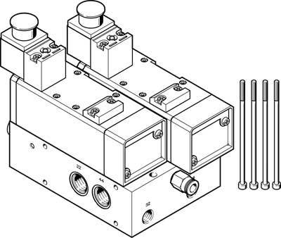 FESTO Anslutningsplatta Anslutningsplatta 2738672 VABP-S1-2V1G-G38-2M-A1 0 till 16 bar 1 st