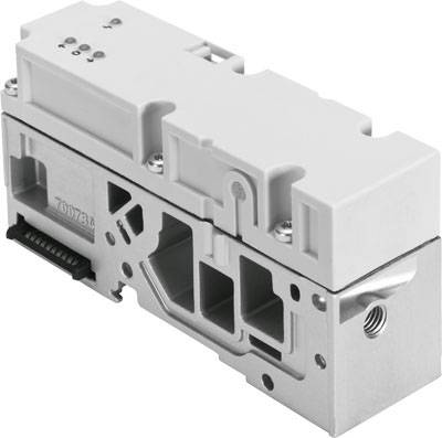 En rektangulär elektrisk komponent av metall och vit plast, med två anslutningar och synlig produktnummer '70178'.