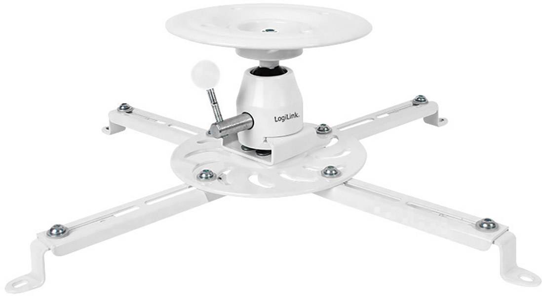 LogiLink BP0056 Projektor-takfäste Takmontering, Justerbar i höjd, Tiltbar, Svängbar Golv-/ takavstånd (max.): 135 mm Vit